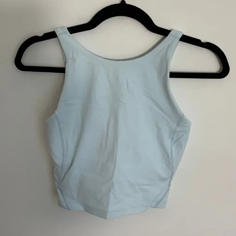 Lululemon Align Ribbed High-Neck Tank Top‎ Light Blue Cropped Size 4